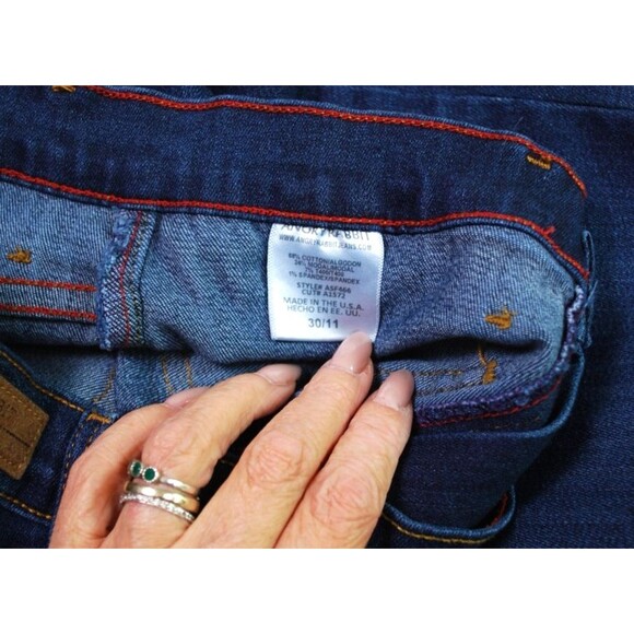 Angry Rabbit Jeans Womens 30/11 Flare Stretch Denim Front Patch Pockets ASF466 - Picture 4 of 9